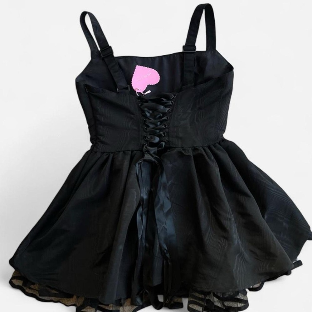 Dolls Kill Sugar Thrillz NWT Magic Moves Black Corset Mini Dress Size L - Picture 6 of 8